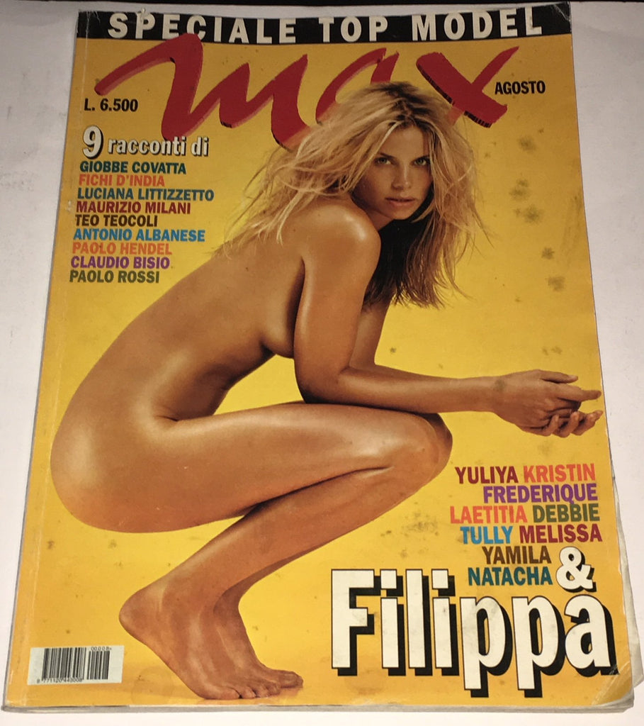 MAX Italy Magazine August 2000 FILIPPA LAGERBACK Tully Jensen FREDERIQUE VAN DER WAL Laetitia Casta