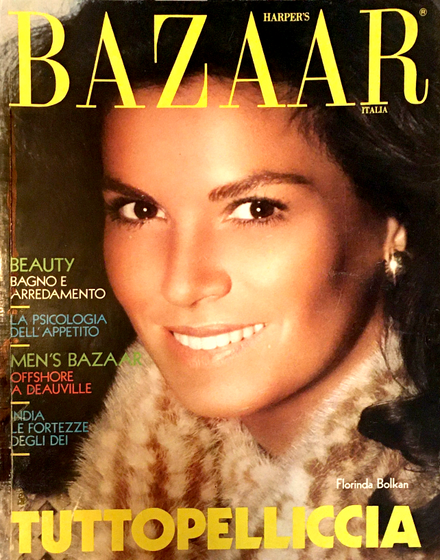 HARPER'S BAZAAR Italia Magazine October 1974 FLORINDA BOLKAN Giorgio Armani FUR