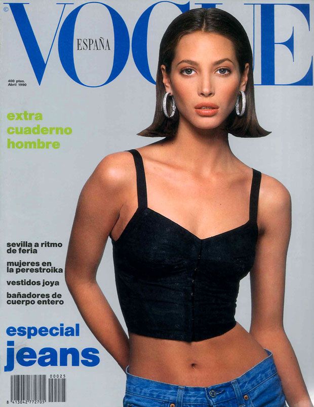 VOGUE Spain Magazine April 1990 CHRISTY TURLINGTON Ines Sastre KIRSTEN OWEN