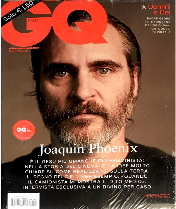 GQ Italia Magazine March 2018 JOAQUIN PHOENIX Padre Georg EVAN PETERS Sealed