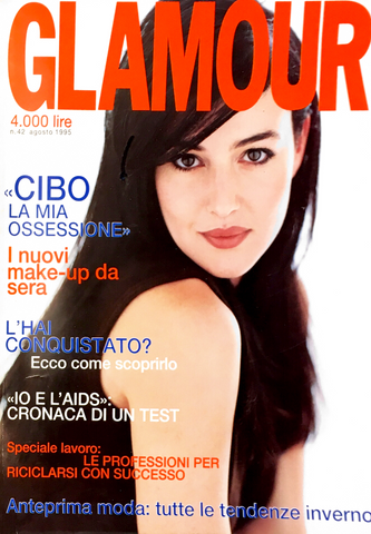 GLAMOUR Italia Magazine August 1995 MONICA BELLUCCI Farrah Summerford
