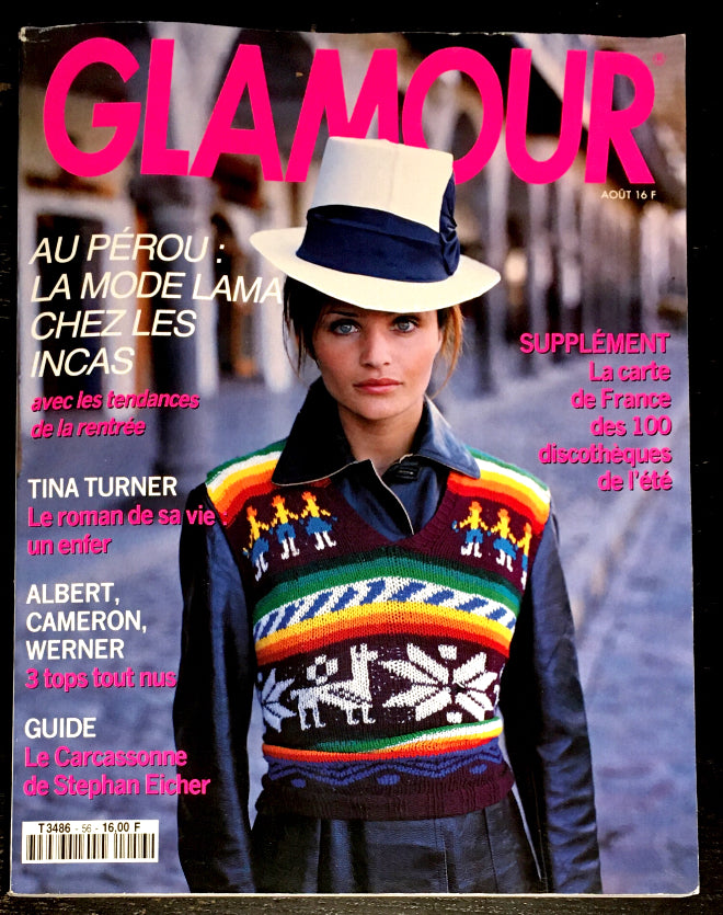 GLAMOUR France Magazine August 1993 HELENA CHRISTENSEN Patricia Velasquez DELEGUE