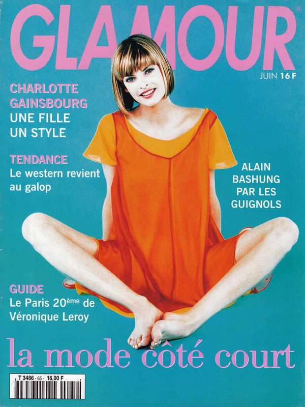 GLAMOUR France Magazine June 1994 LINDA EVANGELISTA Marine Delterme NINA BROSH