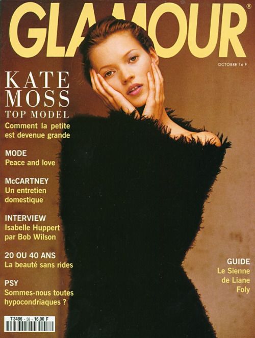 GLAMOUR Magazine France October 1993 KATE MOSS Yasmin Le Bon ISABELLE HUPPERT