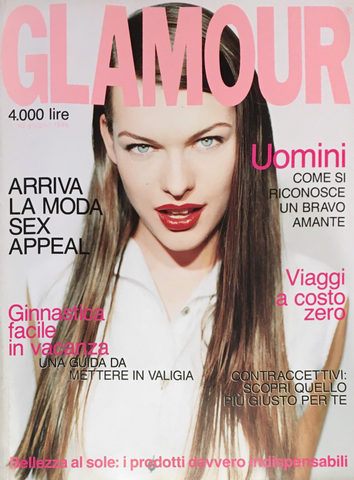 GLAMOUR Italia Magazine June 1995 MILLA JOVOVICH Pamela Hanson JAIME RISHAR