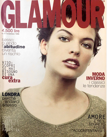 GLAMOUR Italia Magazine November 1996 MILLA JOVOVICH Frankie Rayder