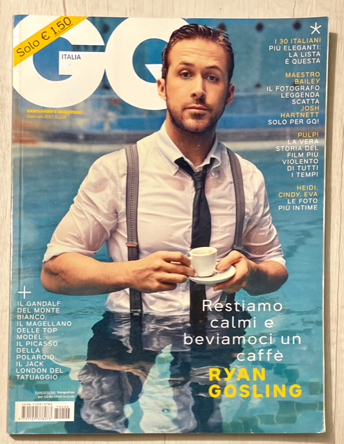 GQ Italia Magazine January 2017 RYAN GOSLING Josh Hartnett MICHAEL FASSBENDER