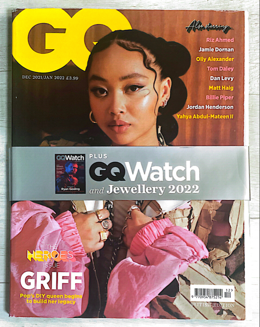 GQ Magazine UK December 2021 GRIFF Jamie Dornan TOM DALEY Billie Piper RYAN GOSLING