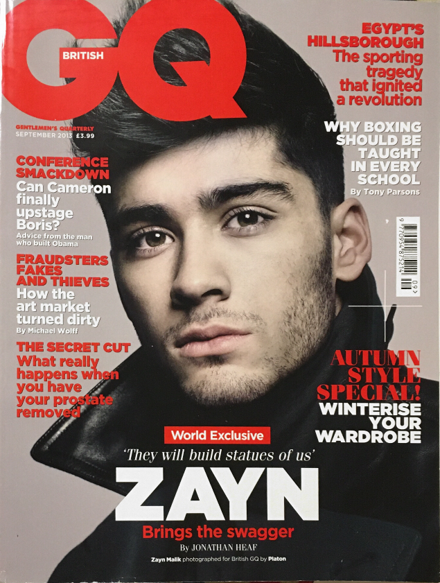 GQ British UK Magazine September 2013 ZAYN MALIK One Direction