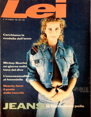 LEI Magazine February 1990 ANNIKA LINDBLAD Mickey Rourke GIULIA BOSCHI Jonvelle