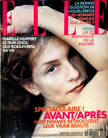 ELLE Magazine France N°2906 September 2001 ISABELLE HUPPERT Peter Lindbergh
