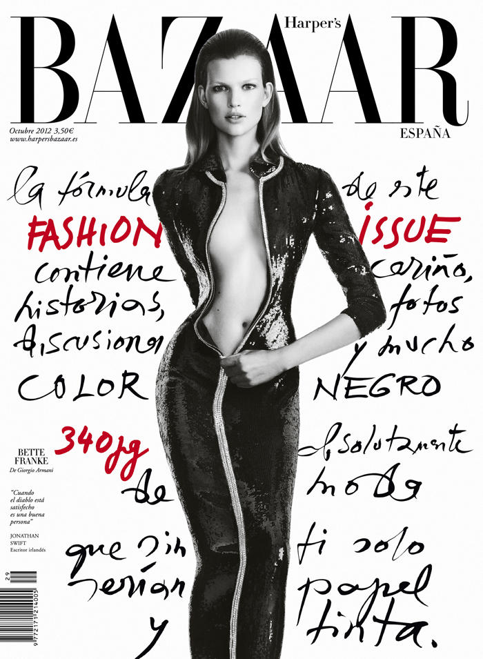 HARPER'S BAZAAR Spain Magazine October 2012 BETTE FRANKE Tanga Moreau ENIKO MIHALIK