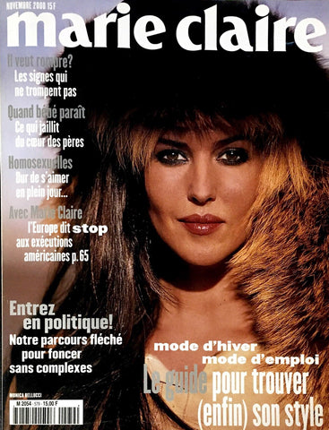Marie Claire Magazine French November 2000 MONICA BELLUCCI Jeanne Moreau