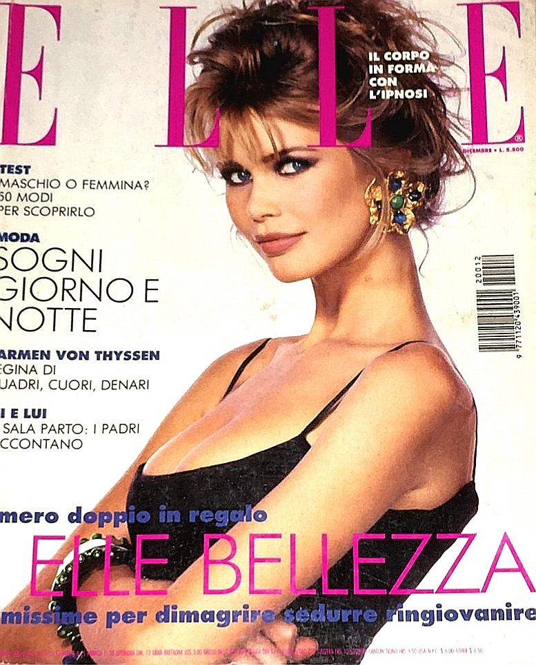 ELLE Italia Magazine 1992 CLAUDIA SCHIFFER Daniela Pestova REBECCA ROMIJN STAMOS