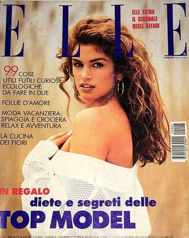 ELLE Italia Magazine July 1992 CINDY CRAWFORD Suzanne Lanza BERI SMITHERS - magazinecult