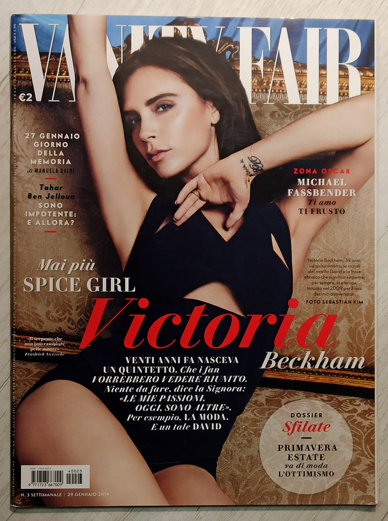 VANITY FAIR Magazine Italia January 2014 Victoria Beckham MICHAEL FASSBENDER Aaron Eckhart