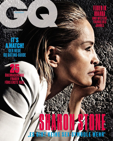 GQ Magazine Germany February 2020 SHARON STONE Palina Rojinski ELYAS M'BAREK