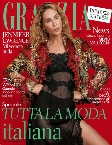 GRAZIA Italia Magazine February 2018 ERIN WASSON Jennifer Lawrence KAROLINA KURKOVA