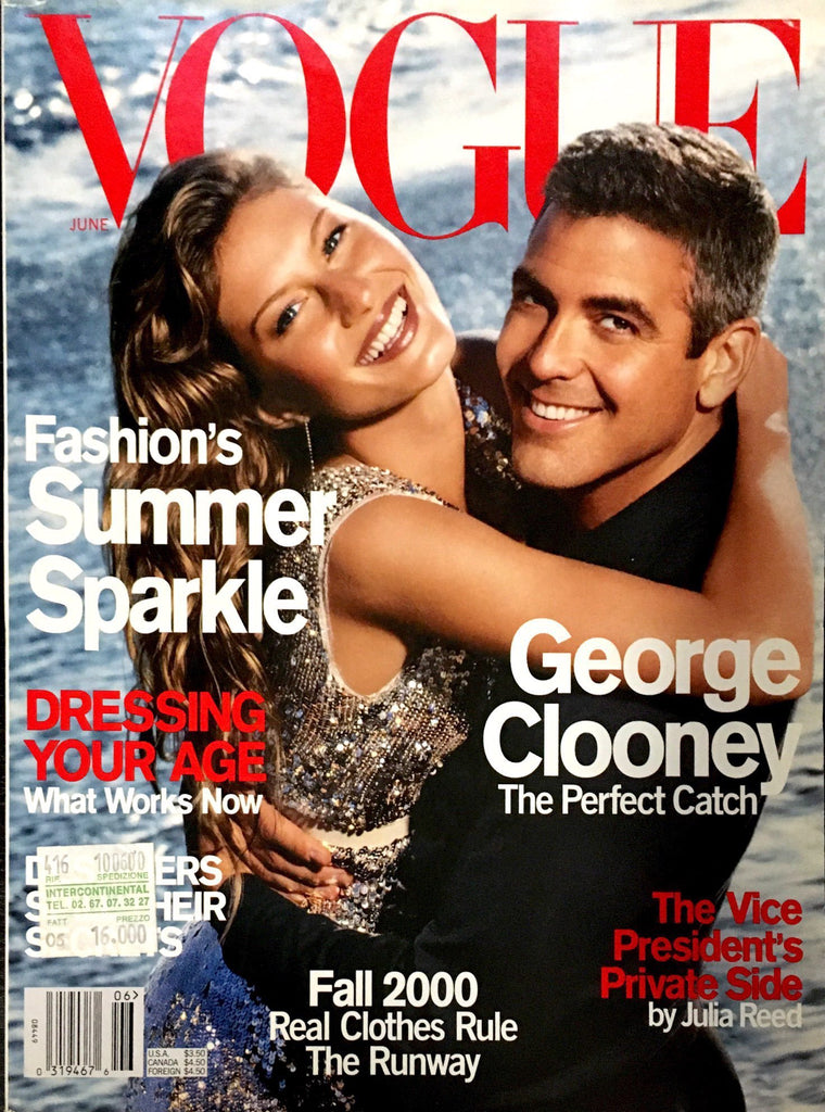 VOGUE Magazine US June 2000 GISELE BUNDCHEN Mario Testino ANGELA LINDVALL Clooney