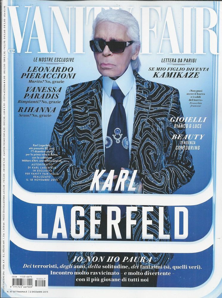 VANITY FAIR Italia Magazine December 2015 KARL LAGERFELD Vanessa Paradis RIHANNA sealed