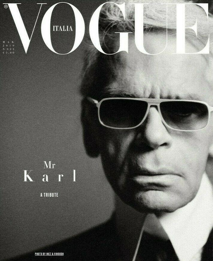 VOGUE Italia Magazine March 2019 Tribute To KARL LAGERFELD by STEVEN MEISEL