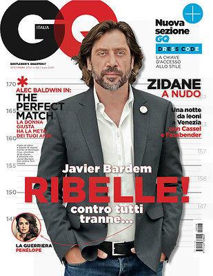 GQ Magazine Italia September 2012 JAVIER BARDEM Joseph Gordon Lewitt PENELOPE CRUZ Zidane