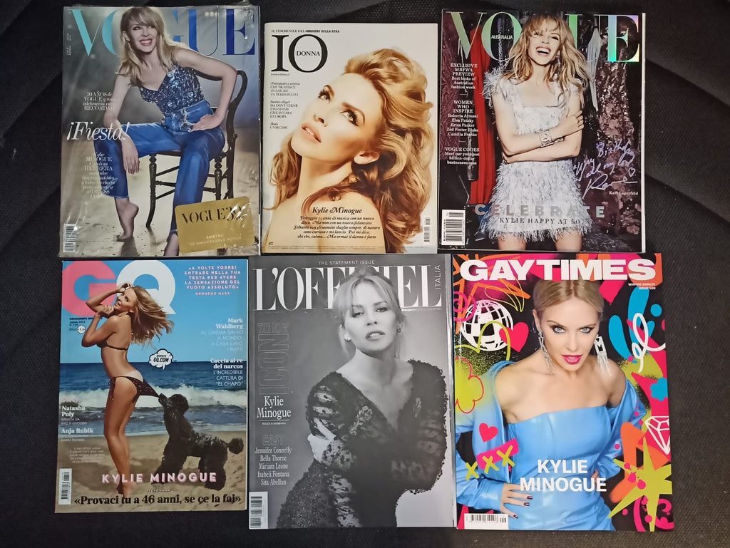 KYLIE MINOGUE 6 Magazines Lot VOGUE AUSTRALIA L'Officiel Italia GAY TIMES Gq NEW