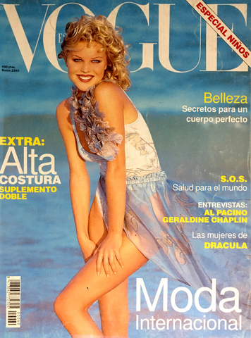 VOGUE Magazine Spain March 1993 EVA HERZIGOVA Vanessa Duve HEATHER STEWART WHYTE