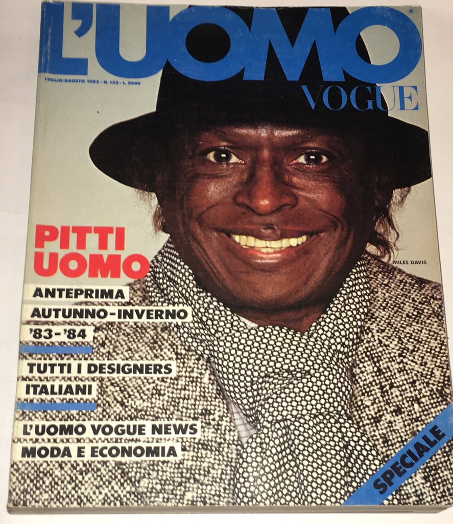 L'UOMO VOGUE Magazine July 1983 MILES DAVIS Herb Ritts PAOLO ROVERSI Oliviero Toscani