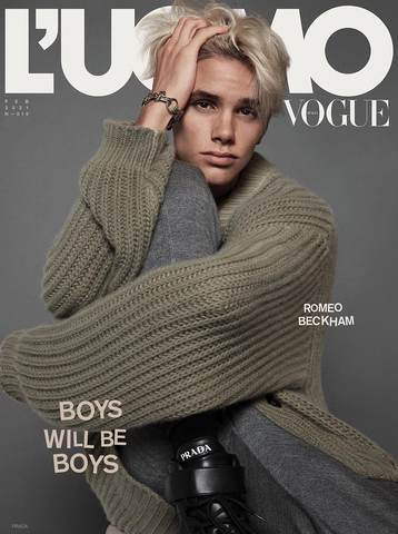 L'Uomo Vogue Magazine February 2021 ROMEO BECKHAM by MERT & MARCUS