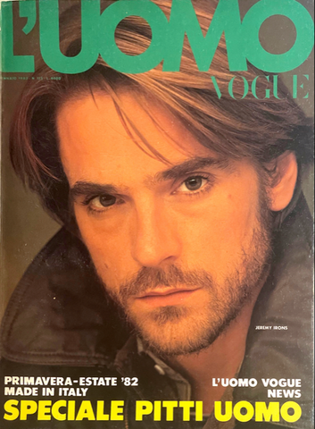 L'UOMO VOGUE Magazine January 1982 JEREMY IRONS