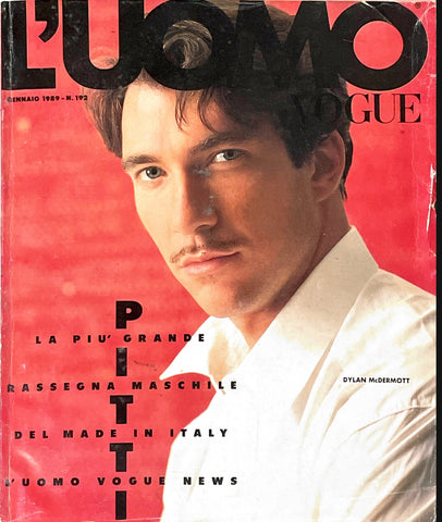 L'UOMO VOGUE Magazine January 1989 DYLAN MCDERMOTT Fabrizio Ferri KOTO BOLOFO