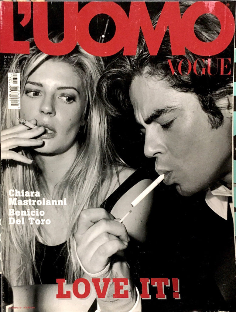 L'UOMO VOGUE Magazine March 2002 BENICIO DEL TORO Chiara Mastroianni TYSON BALLOU