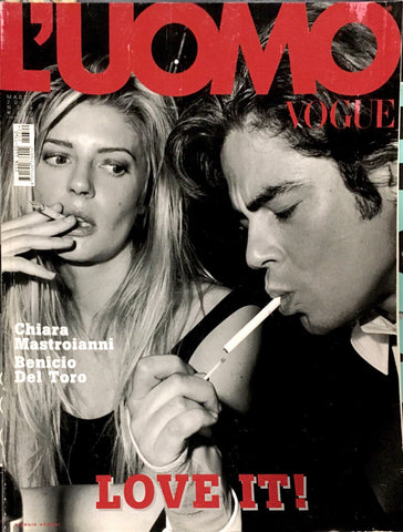 L'UOMO VOGUE Magazine March 2002 BENICIO DEL TORO Chiara Mastroianni TYSON BALLOU