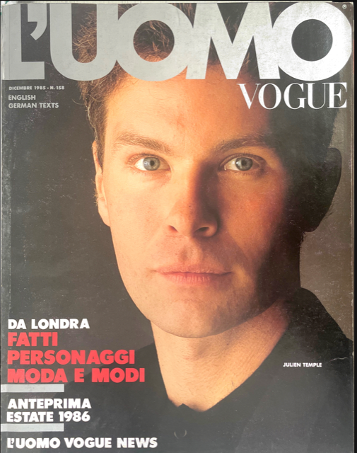 L'UOMO VOGUE Magazine December 1985 JULIEN TEMPLE