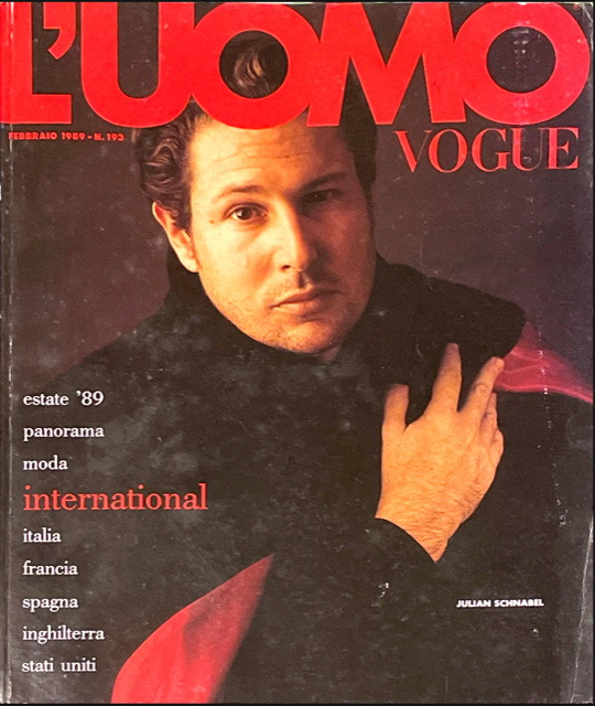 L'UOMO VOGUE Magazine February 1989 JULIAN SCHNABEL
