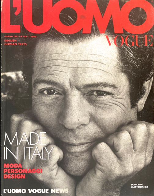L'UOMO VOGUE Magazine June 1985 MARCELLO MASTROIANNI Aldo