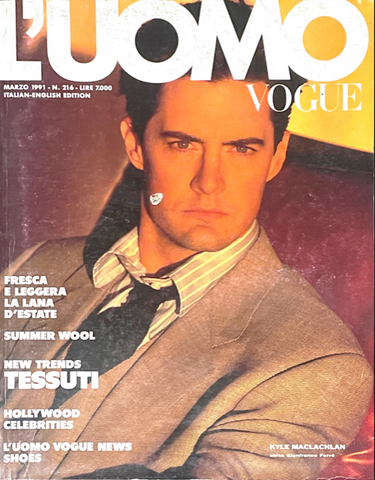 L'UOMO VOGUE Vintage Magazine March 1991 KYLE MACLACHLAN