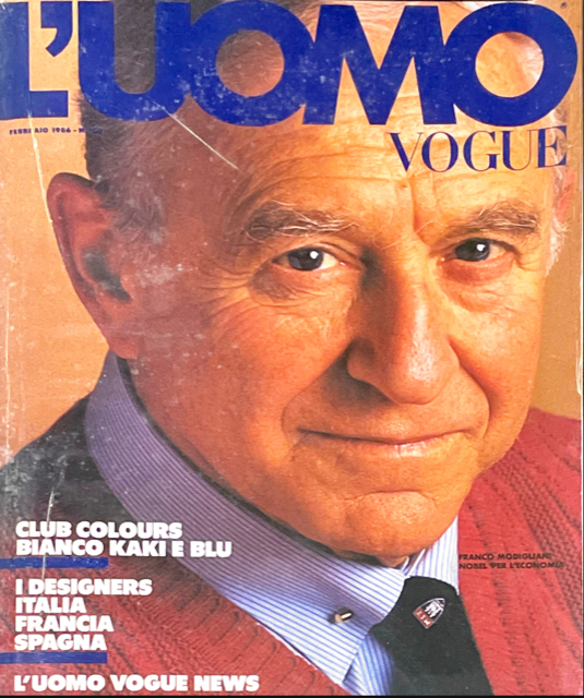 L'UOMO VOGUE Magazine February 1986 FRANCO MODIGLIANI Aldo Fallai PAOLO ROVERSI