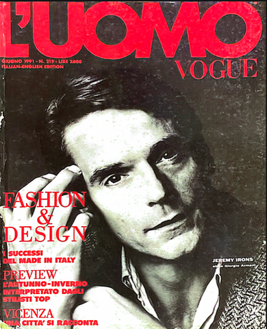 L'UOMO VOGUE Magazine June 1991 JEREMY IRONS
