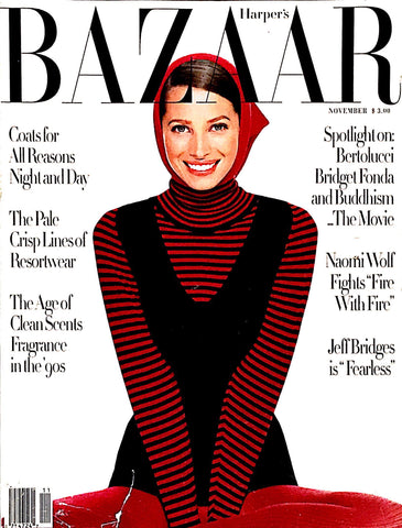 HARPER's Bazaar Magazine US November 1993 CHRISTY TURLINGTON Kate Moss BRIDGET HALL