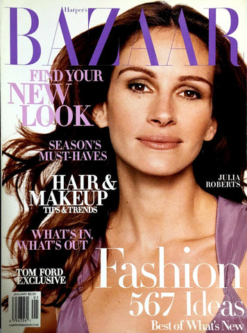 HARPER's BAZAAR US Magazine January 2004 JULIA ROBERTS Angela Lindvall NATALIA VODIANOVA