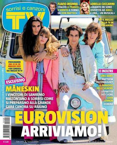 MANESKIN TV Sorrisi e Canzoni Italia Magazine 18 May 2021 [Damiano David, Victoria De Angelis, Thomas Raggi, Ethan Torchio]