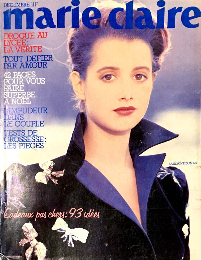 MARIE CLAIRE France Magazine December 1986 SANDRINE DUMAS Alison Cohn