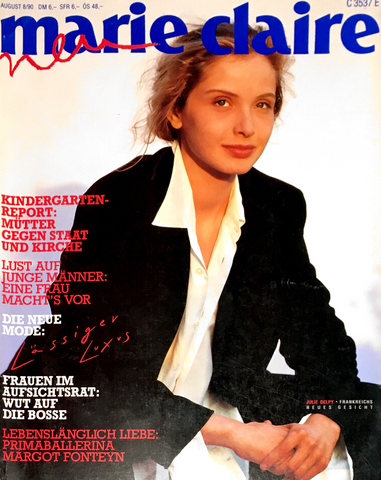MARIE CLAIRE Germany Magazine August 1990 JULIE DELPY Nadege YASMEEN GHAURI