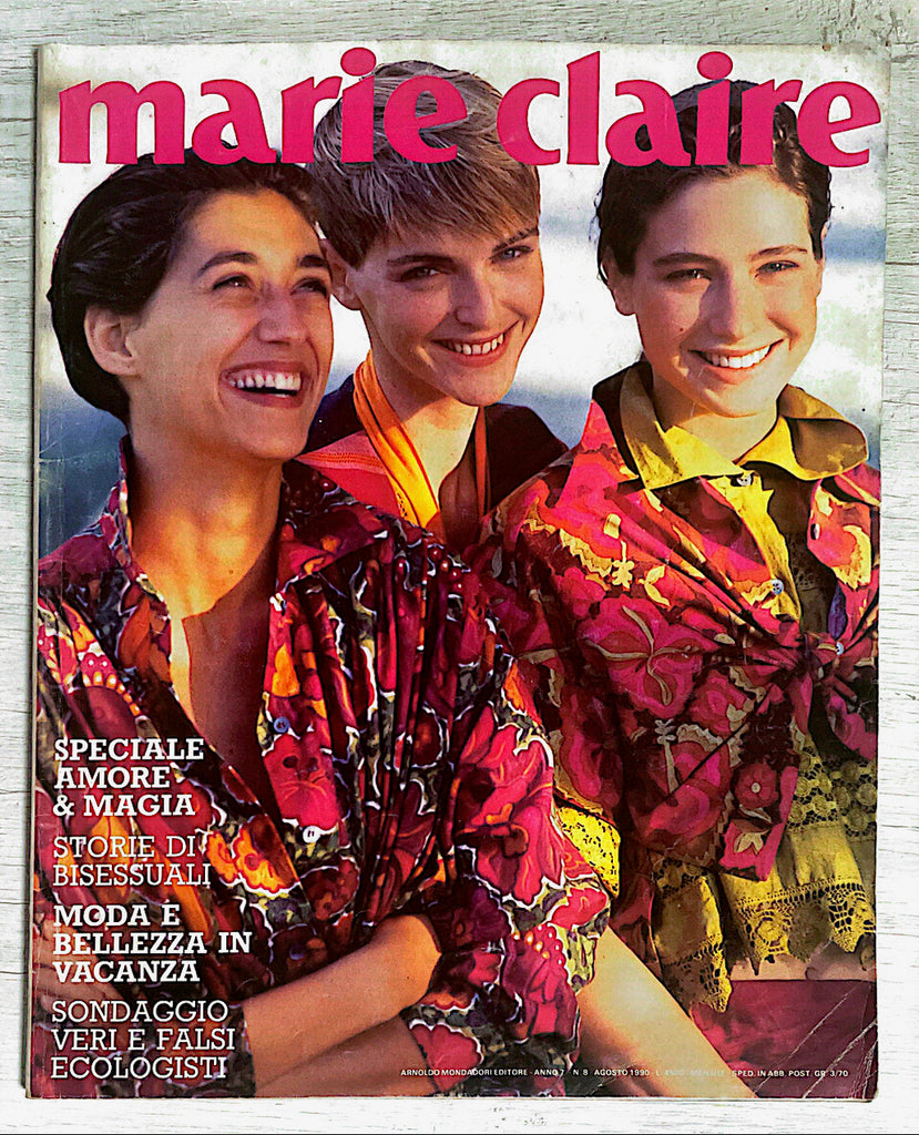 MARIE CLAIRE Italia Magazine August 1990 SIMONETTA GIANFELICI