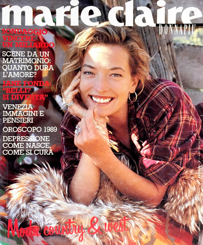 Marie Claire Italia Magazine January 1989 TATJANA PATITZ by SANTE D'OR