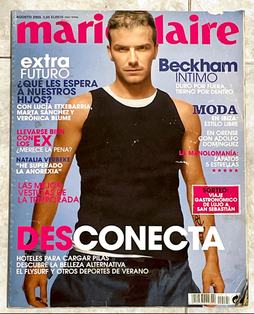 MARIE CLAIRE Magazine Spain August 2003 DAVID BECKHAM Alessandra Ambrosio