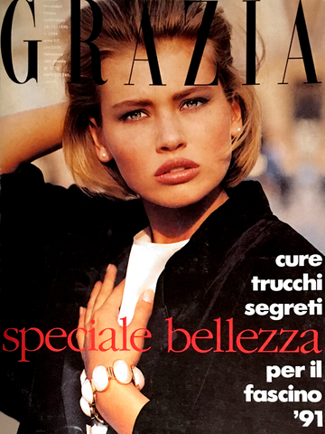GRAZIA Italia Magazine November 1990 DANIELA PESTOVA Carmen Schwarz DANA PATRICK