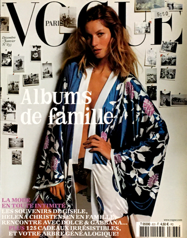 VOGUE Magazine Paris December 2002 GISELE BUNDCHEN Trish Goff JESSICA MILLER Christensen
